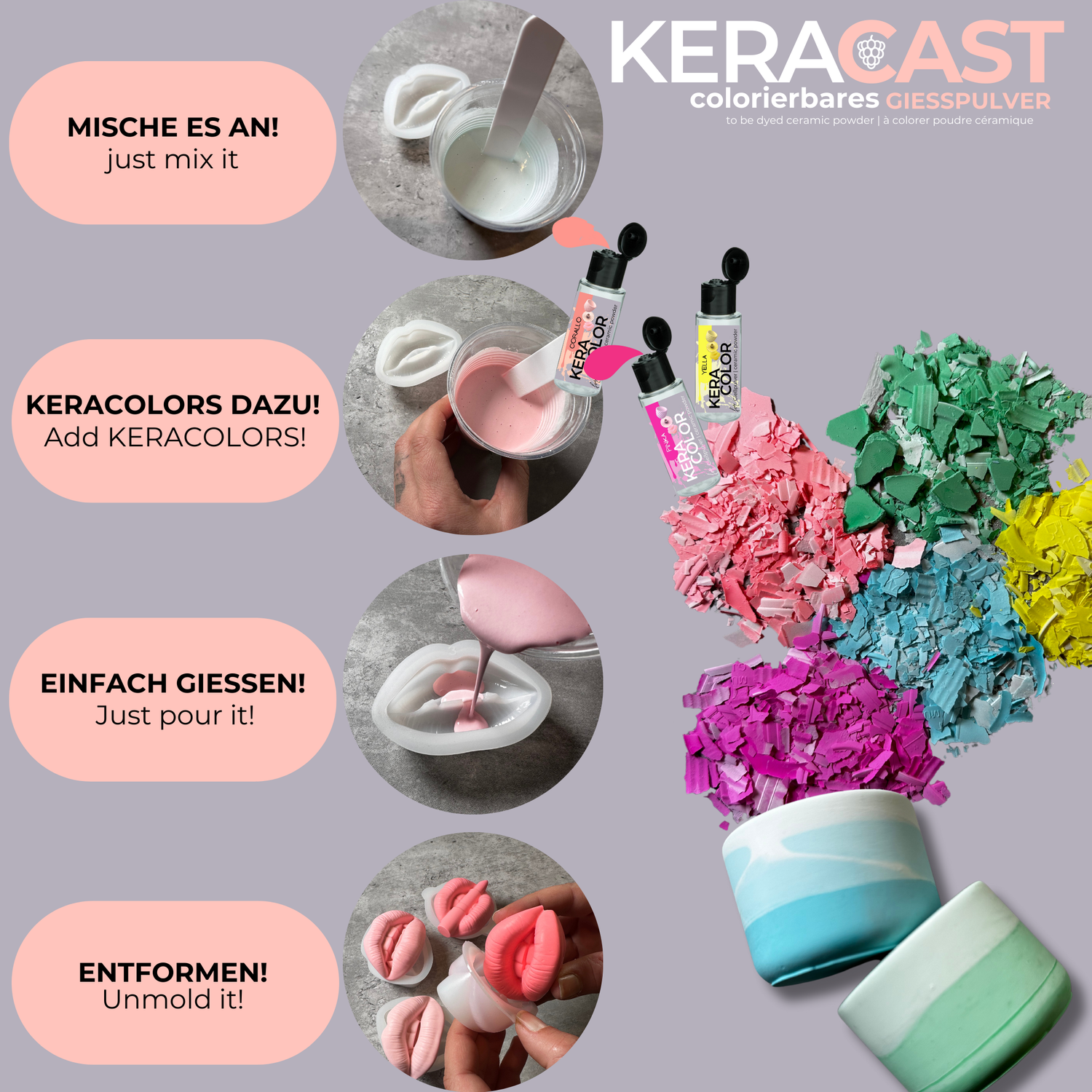 KERACAST - colorierbares Gießpulver