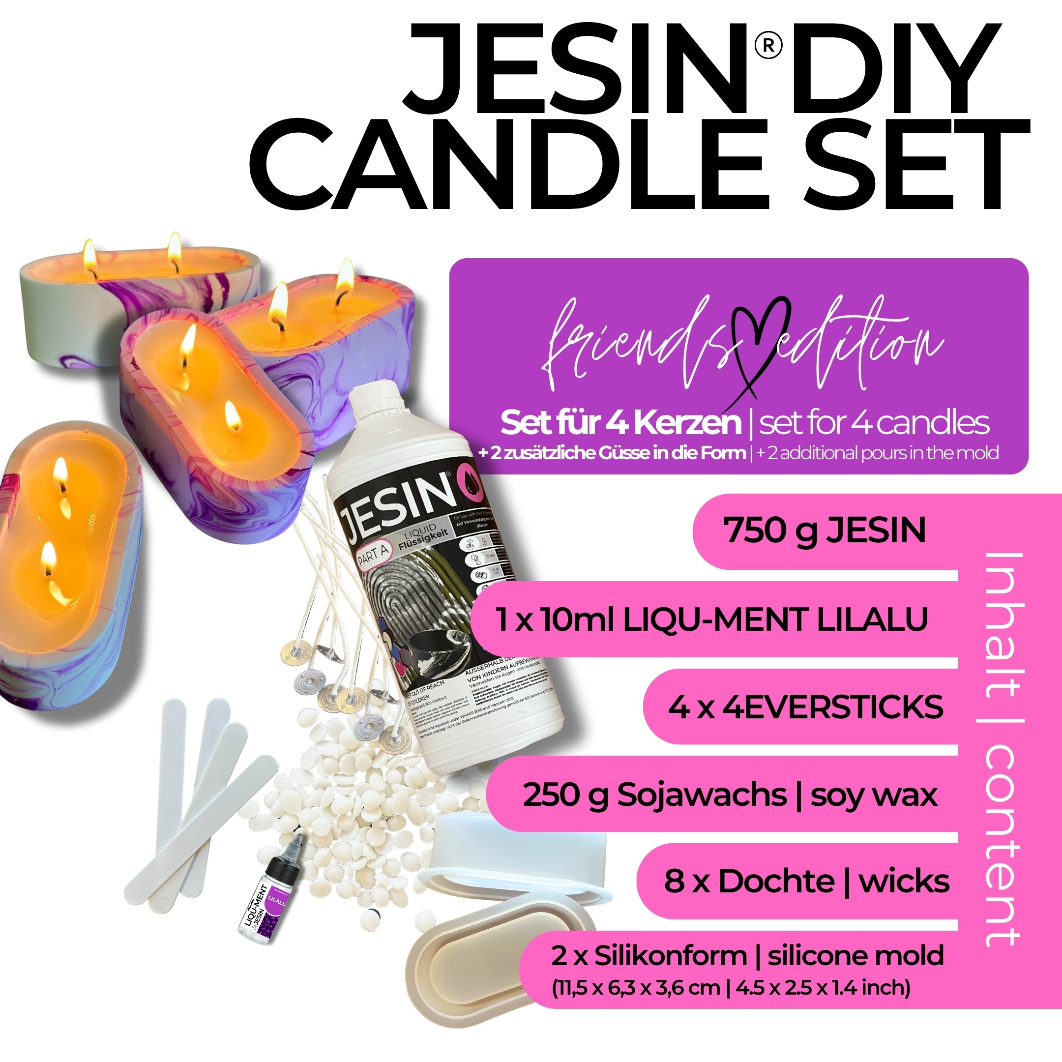 DIY JESIN CANDLE SET - Starter Set für Kerzengießen &quot;friends edition&quot;