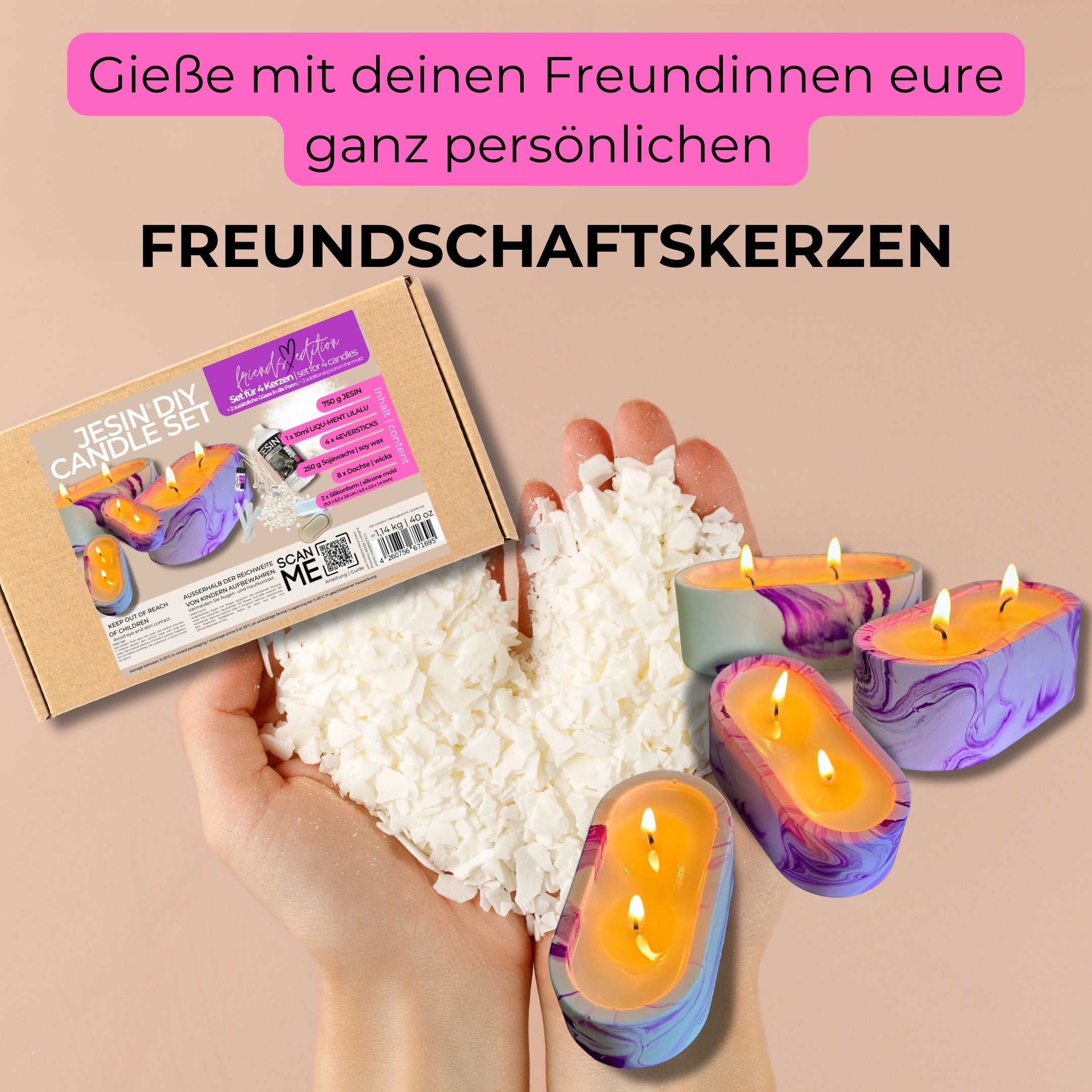 DIY JESIN CANDLE SET - Starter Set für Kerzengießen &quot;friends edition&quot;