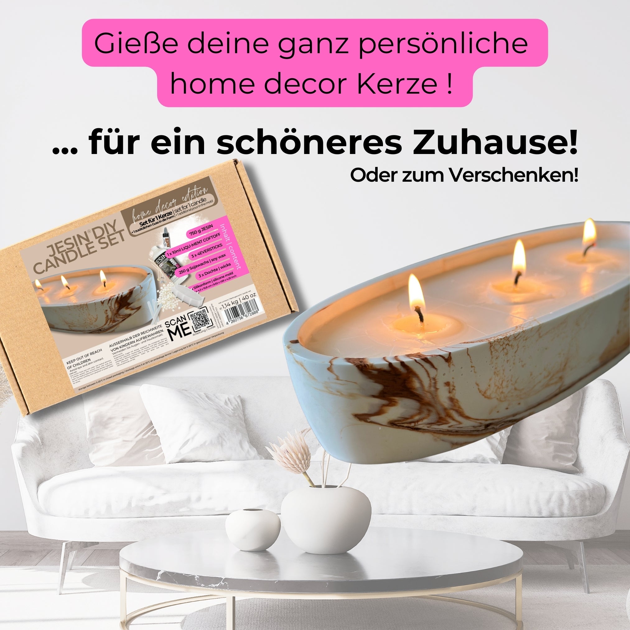 DIY JESIN CANDLE SET - Starter Set für Kerzengießen &quot;home decor edition&quot;