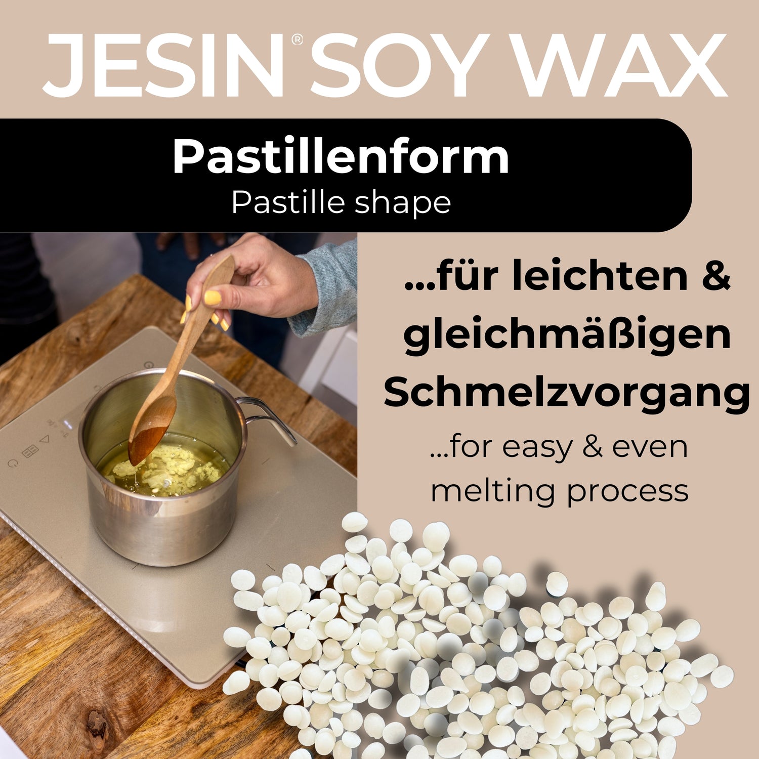 JESIN SOY WAX - premium Sojawachs für Kerzengüsse - 500 g