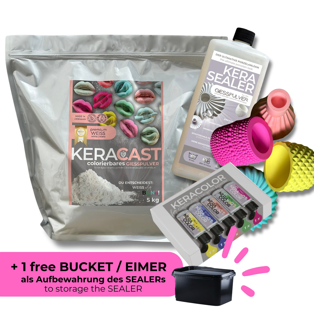 KERA SET - 5 kg KERACAST, SEALER + FARBEN